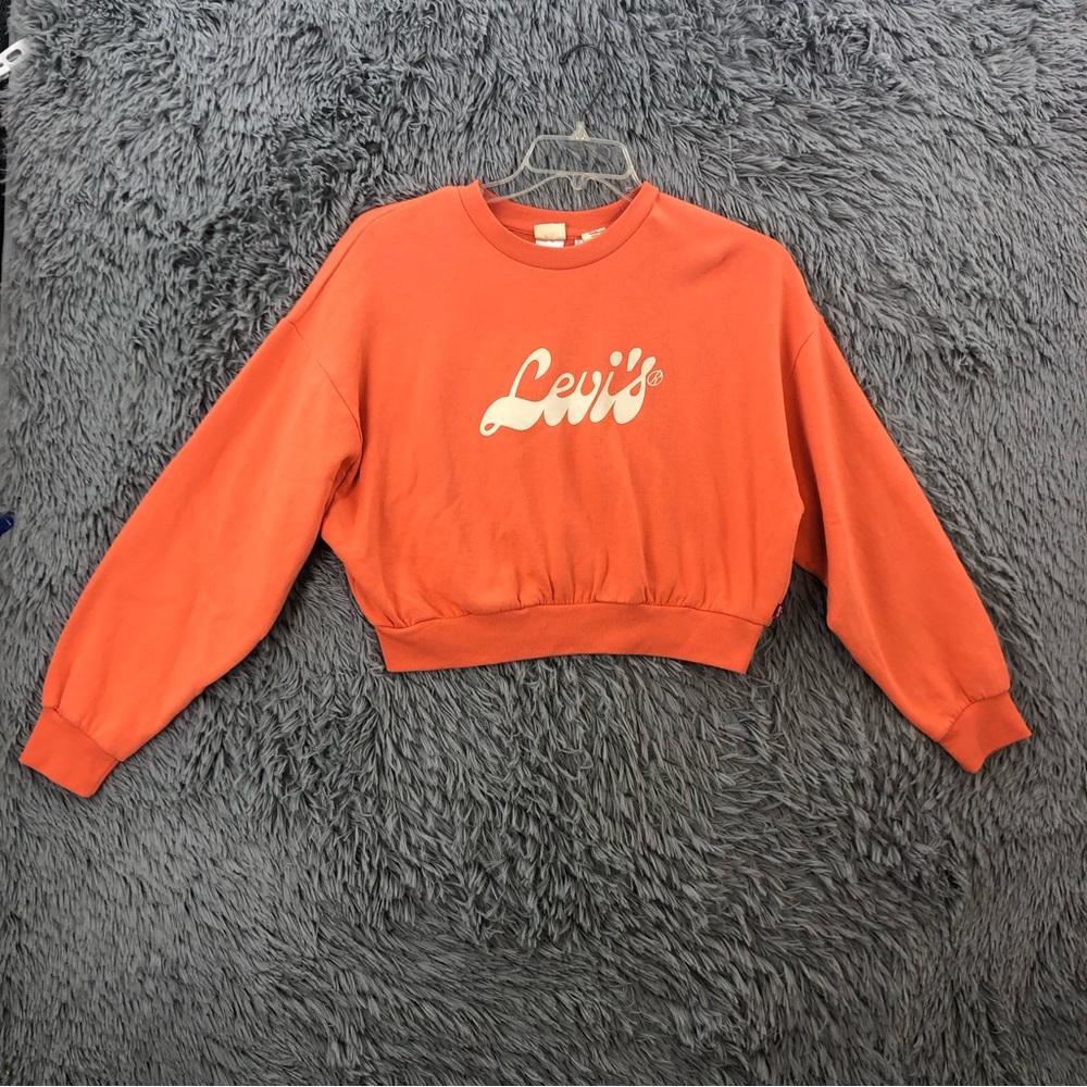 Levi’s Sweatshirt Womens Medium Cropped Spellout Shirt